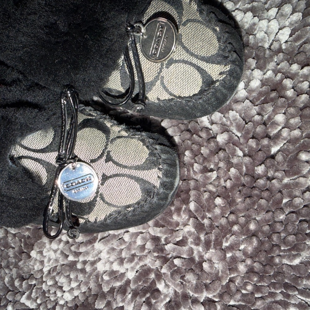 Coach Black and Gray Slippers